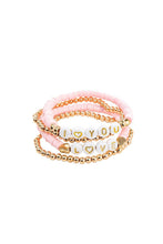 Charger l&#39;image dans la galerie, Paque de 4 Bracelets Pink LOVE
