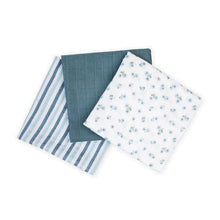 Charger l&#39;image dans la galerie, BLUETS Blueberries - Paquet de 3 Couvertures legeres OU pour emmailloter - Swaddling blanket
