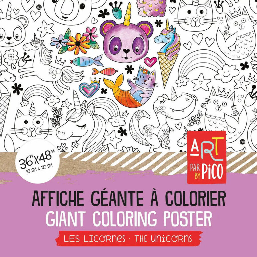 LES LICORNE Affiche géante à colorier