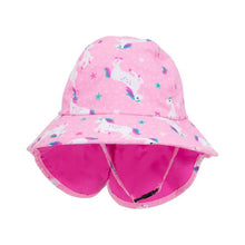 Charger l&#39;image dans la galerie, Chapeau d ete UPF 50 avec rabat de cou LICORNE - Unicorn cap sunhat AJUSTABLE 6-24 moisans

