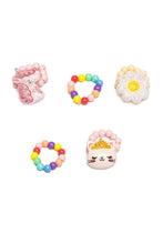 Charger l&#39;image dans la galerie, Paquet de 5 Anneaux Flower, Kitty, Unicorn Elastic Ring Set
