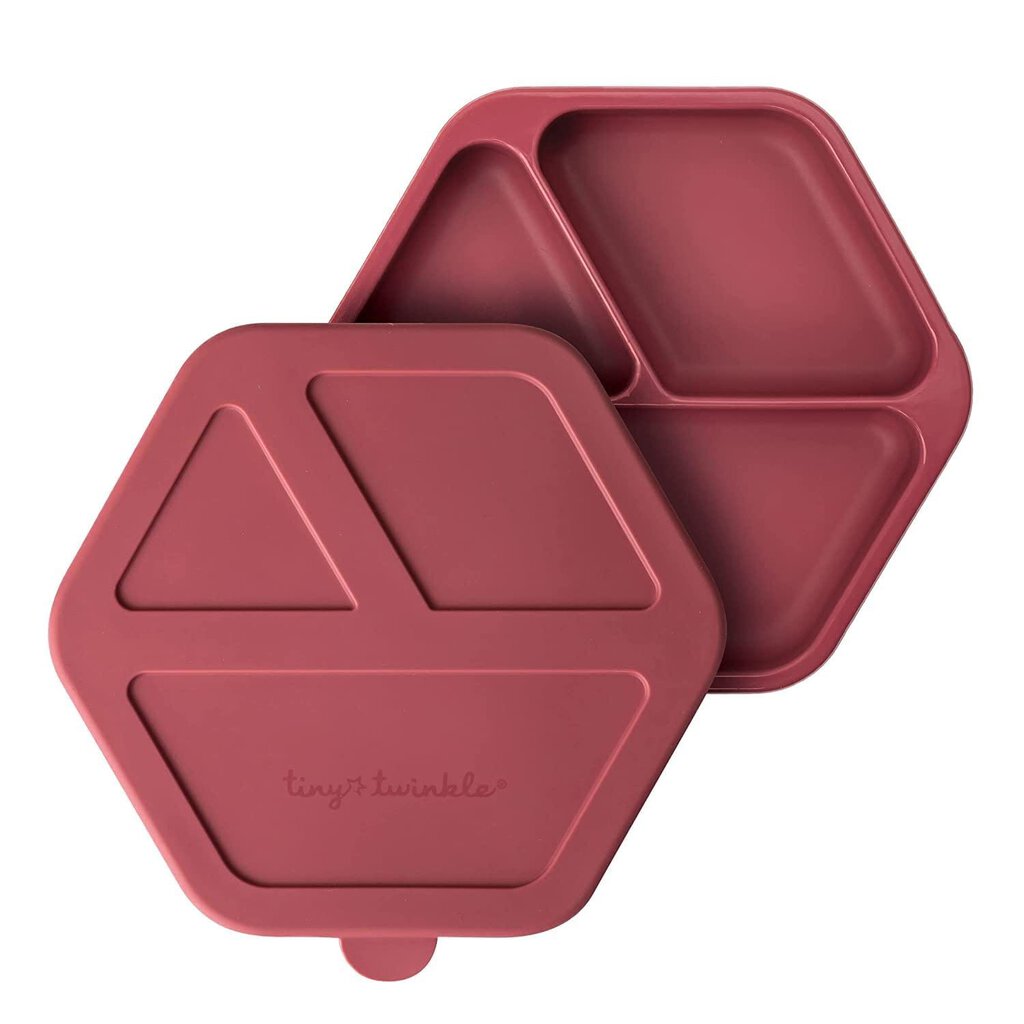 Asssiette en silicone AVEC son couvercle - Silicone Suction Plate & Lid Set