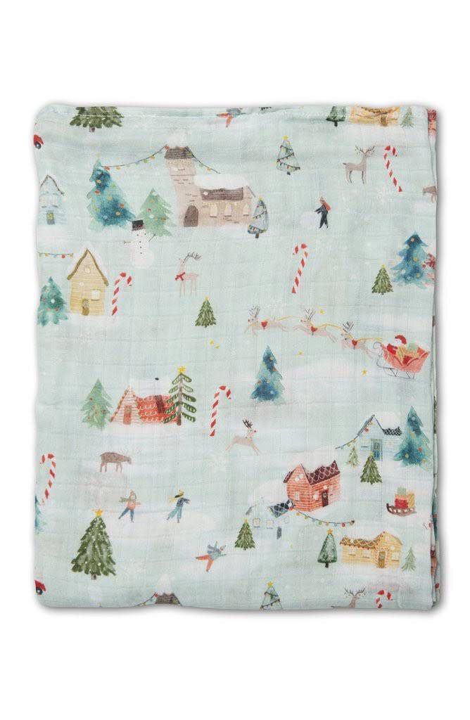 Couverture Lange En Mousseline - MERRY AND BRIGHT - ESPRIT DE NOËL