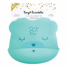 Charger l&#39;image dans la galerie, Bavoir en silicone OURS turquoise BEAR 4 mois +
