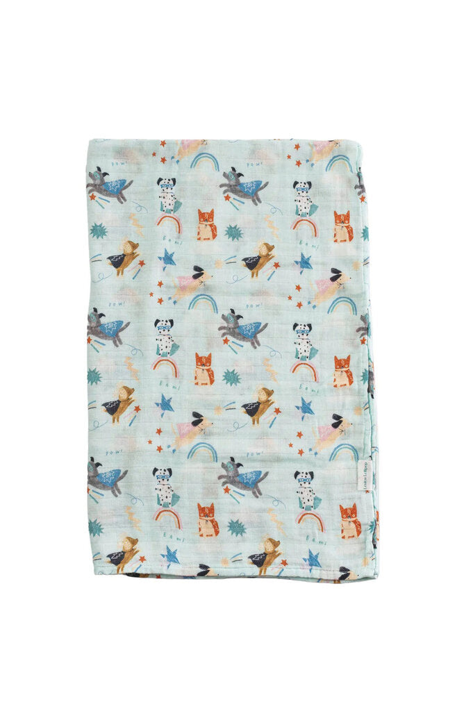 Couverture Lange En Mousseline - Superhero Dog - SUPER CHIEN