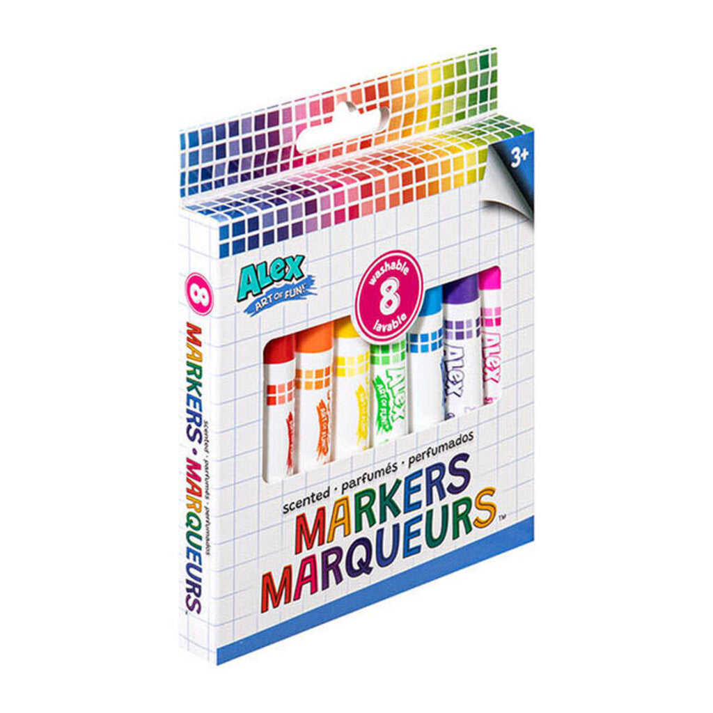 Marqueurs lavables parfumés 8 pcs